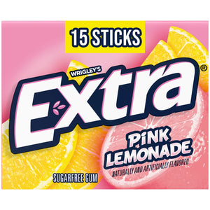 (2 Pack) Extra Pink Lemonade Sugar Free Chewing Gum - 15 Sticks