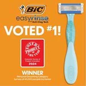 BIC Easyrinse Anti-Clogging Women'S Disposable Razors with 4 Blades, 6 Count