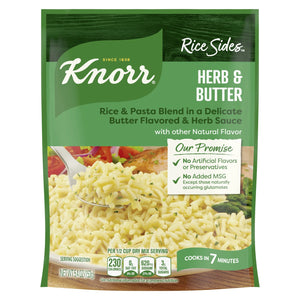 Knorr No Artificial Flavors Herb & Butter Parboiled Rice, 5.4 Oz Regular Pouch