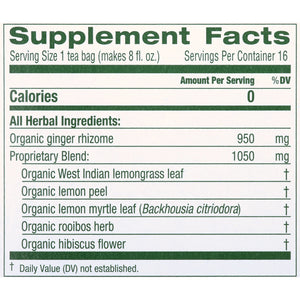 Traditional Medicinal Lemon Ginger, Caffeine-Free Tea Bags, 16 Count