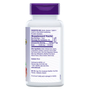 Natrol Biotin 10,000 Mcg. Fast Dissolve Tablets, 250 Tablets