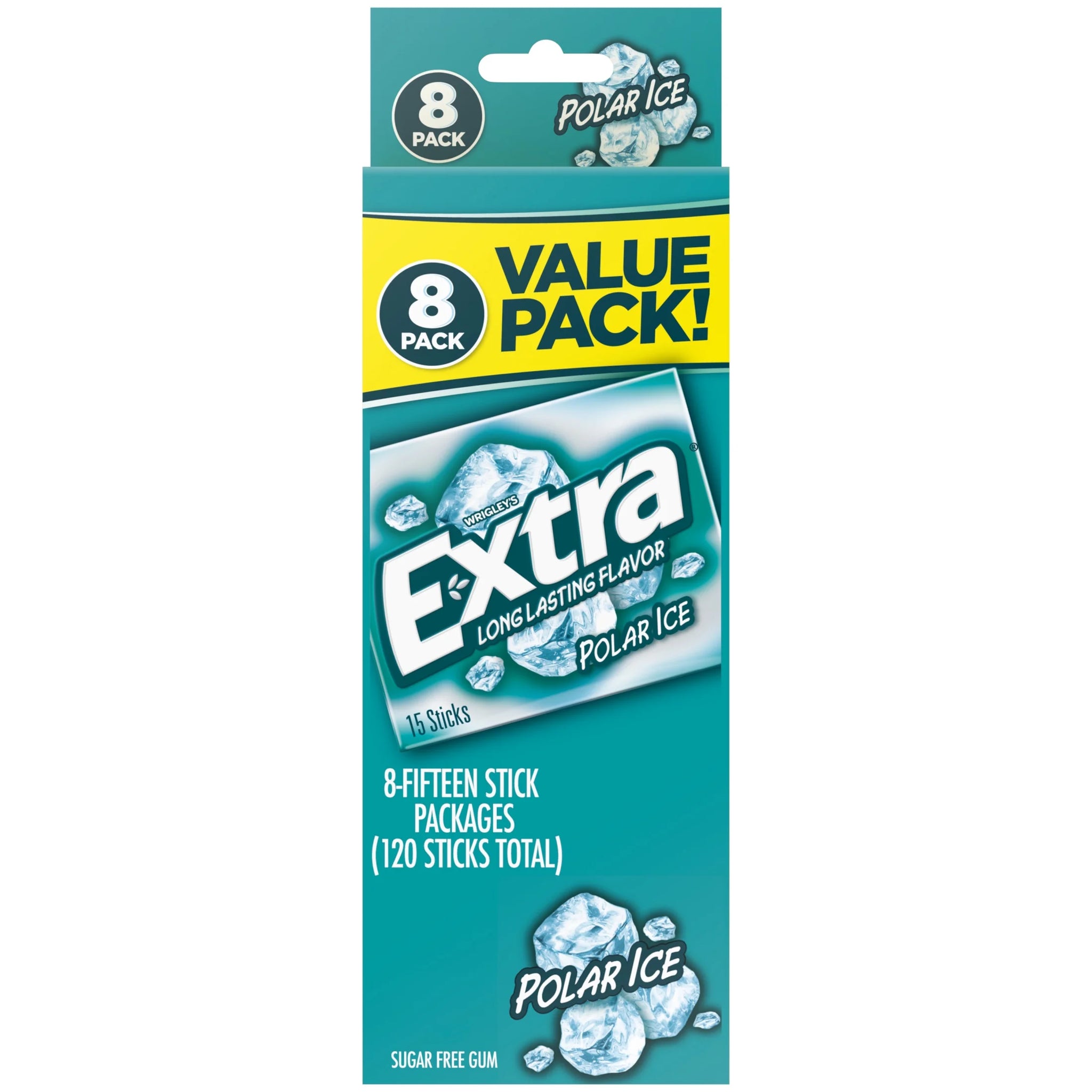 Extra Polar Ice Sugar Free Gum Back to School Chewing Gum - 8 Pack