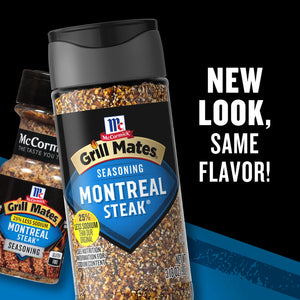 Mccormick Grill Mates Gluten Free 25% Less Sodium Montreal Steak Seasoning, 3.18 Oz Bottle