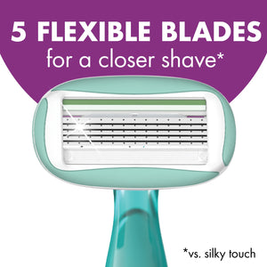 BIC Soleil Sensitive Advanced Women'S Disposable Razors with 5 Blades, 5 Count