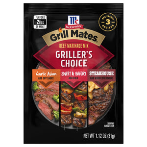 Mccormick Grill Mates Gluten Free Griller'S Choice Beef Marinade Mix, 1.12 Oz Envelope