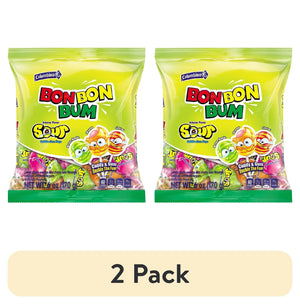 (2 Pack) Colombina Bon Bon Bum Bubble Gum Pops Sour 6Oz (Pack of 12)