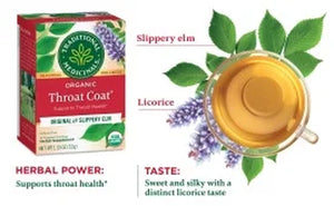 Traditional Medicinals, Organic Throat Coat, Tea Bags, 16 Count