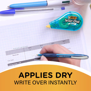 BIC Wite-Out  Mini Instant Correction Tape, White, 12-Count Pack