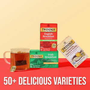 Twinings English Breakfast Decaffeinated Pure Black Tea Bags, 20 Count Box