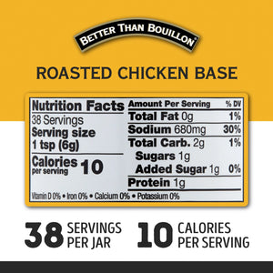 Better than Bouillon Premium Roasted Chicken Base, Shelf-Stable, 8 Oz Jar