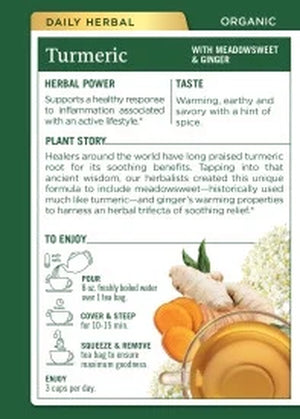 Traditional Medicinals, Organic Turmeric with Meadowsweet & Ginger Herbal Tea Bags, 16 Count
