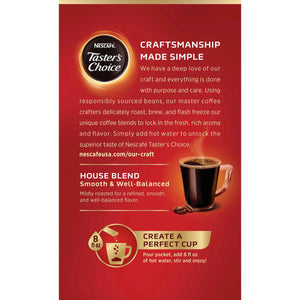 NESCAFE TASTER'S CHOICE House Blend Instant Coffee 6-0.1 Oz. Single Serve Packets