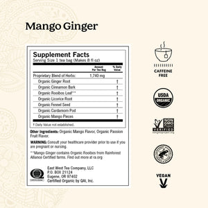 Yogi Tea Mango Ginger, Caffeine-Free Organic Herbal Tea Bags, 16 Count