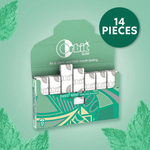 Orbit Gum Sweet Mint Sugar Free Chewing Gum, Single Pack - 14 Pieces