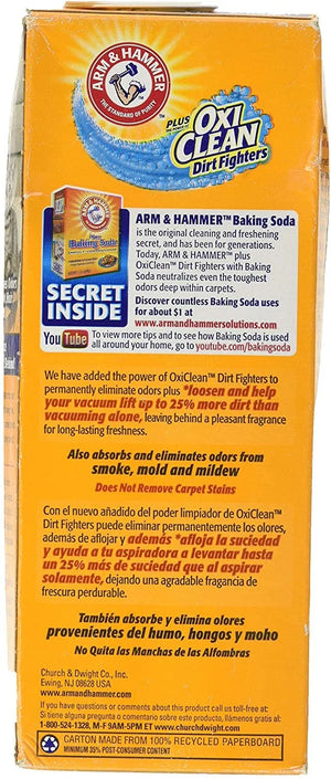 Arm and Hammer Pet  Carpet Odor Eliminator plus Oxi Clean Dirt Fighters, 30 Ounce Pack of 2, 60 Ounce Total