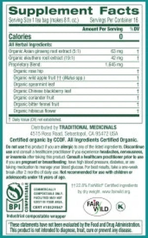 Traditional Medicinals Tea, Organic Stress Ease Focus, Tea Bags, 16 Count