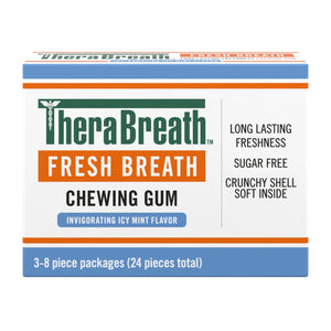 Therabreath  Breath Chewing Gum for Adults, Icy Mint Flavor, Sugar-Free with Xylitol, 3 Pack