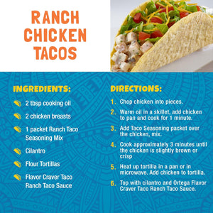 Ortega Seasoning Mix, Ranch Taco Seasoning, 1 Ounce