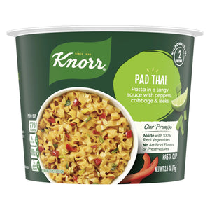 Knorr Pasta Sides No Artificial Flavors Pad Thai 100% Real Vegetables, 2.6 Oz Regular Cup