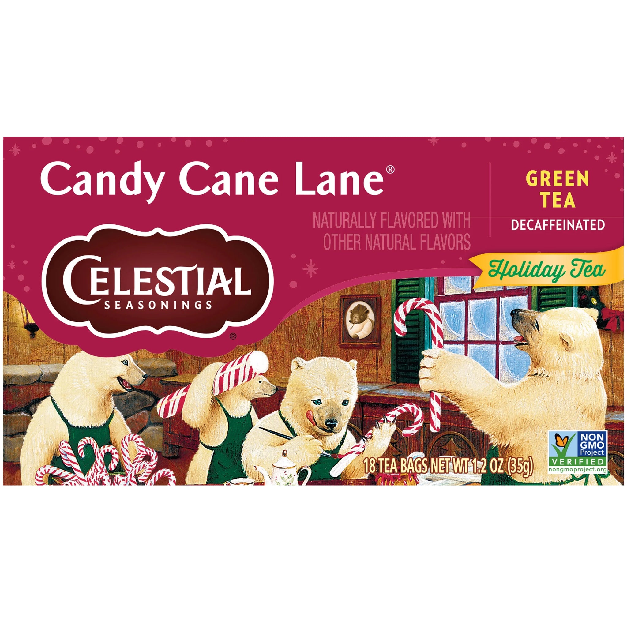 Celestial Seasonings Holiday Candy Cane Lane Decaf Green Tea Bags (18 Count)
