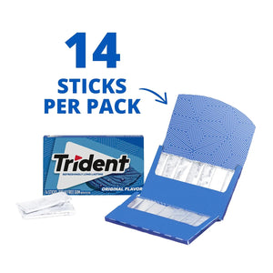 Trident Sugar Free Gum, Original, Value Pack, 8 Packs of 14 Pieces (112 Regular Size Pieces)