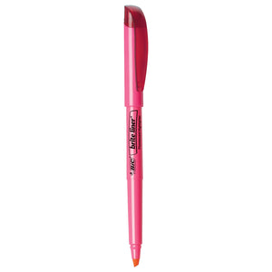 BIC Brite Liner Pink Highlighters, Chisel Tip, 12-Count Pack