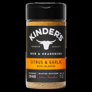 Kinder'S Citrus with Garlic and Jalapeno Barbecue Seasoning for Grilling, 6.1 Oz