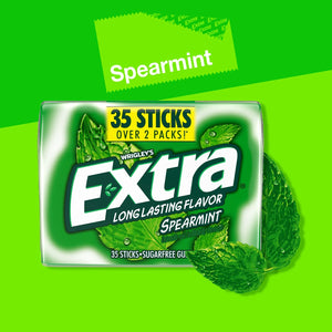 Extra Spearmint Sugar Free Chewing Gum School Snacks - 35 Stick Mega Pack