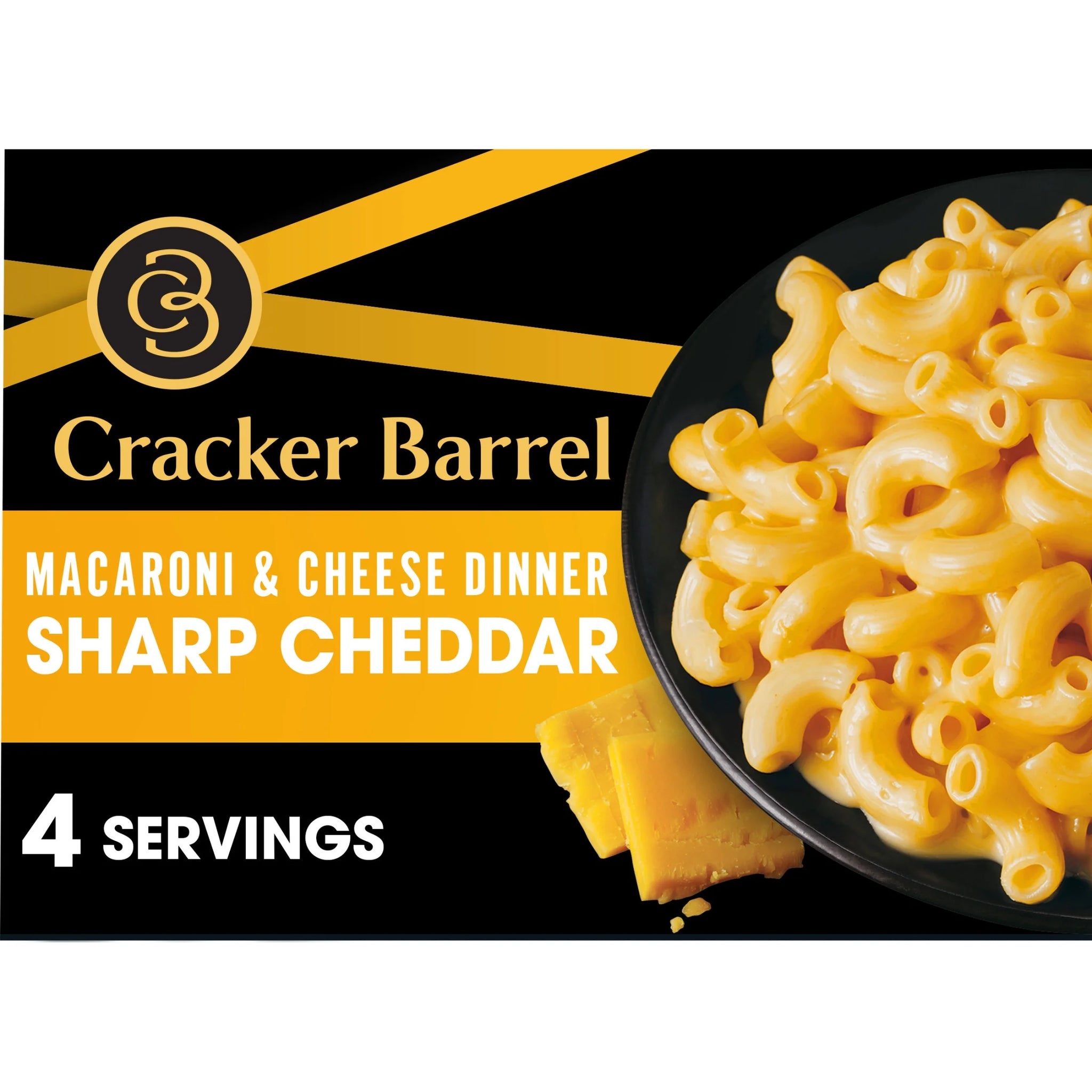 Cracker Barrel 14 Oz Mac and Cheese, 1 Box, for Easy Dinner or Dinner Sides, Sharp Cheddar Flavor, No Artificial Flavors or Dyes, 14 Oz