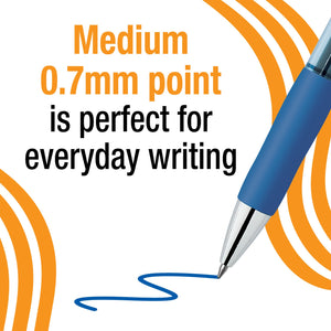 BIC Gelocity Pro Blue Gel Pens, Medium Point (0.7 Mm), Blue Ink, 12-Count