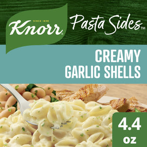 (4 pack ) Knorr No Artificial Flavors Creamy Garlic Spiral Pasta Cooks in 8 Minutes , 4.4 Oz Regular Pouch