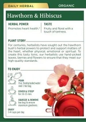 Traditional Medicinals, Organic, Hawthorn & Hibiscus, Tea Bags, 16 Ct