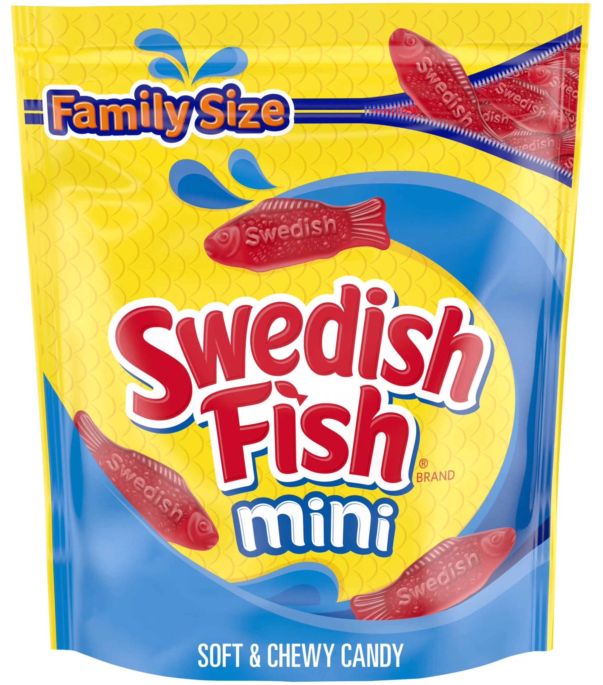 SWEDISH FISH Mini Soft & Chewy Candy, Family Size, Bulk Candy, 1.8 Lb