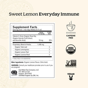 Yogi Tea, Sweet Lemon Everyday Immune, 16 Herbal Tea Bags, Caffeine Free