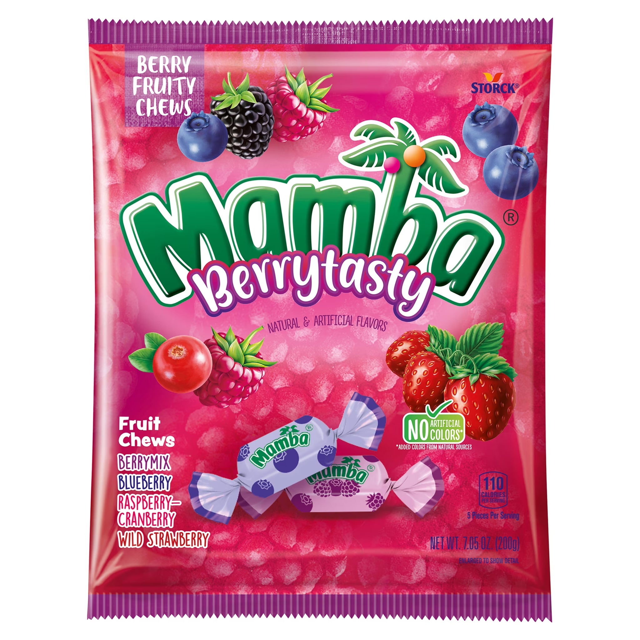Mamba Berry Tasty Fruit Chews Chewy Candy, 7.05 Oz