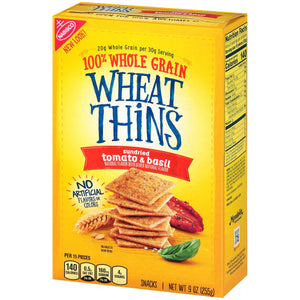Wheat Thins Sundried Tomato & Basil Whole Grain Wheat Crackers, 9 Oz