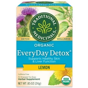 Traditional Medicinals Organic Everyday Detox Lemon Herbal Tea Bags, 16 Ct