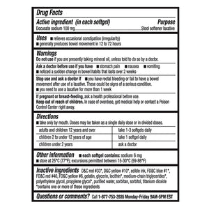Kirkland Signature Stool Softener, 100 Mg, 400 Softgels