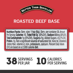 Better than Bouillon Premium Roasted Beef Base, Shelf-Stable, 8 Oz Jar