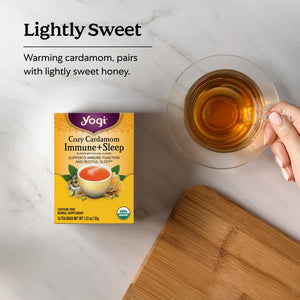 Yogi Tea Cozy Cardamom Immune plus Sleep, Herbal Tea Bags, 16 Count