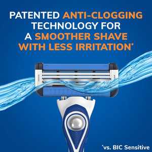 BIC Easyrinse Anti-Clogging Men'S Disposable Razors with 4 Blades, 6 Count