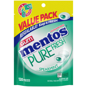 Mentos Pure  Sugar-Free Gum with Xylitol, Spearmint, Nut Free, 120 Regular Size Pieces