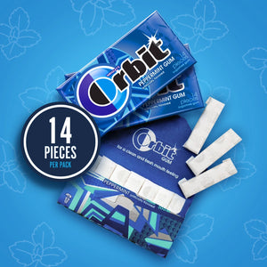Orbit Peppermint Sugar Free Chewing Gum Travel Essentials - 8 Ct Pack