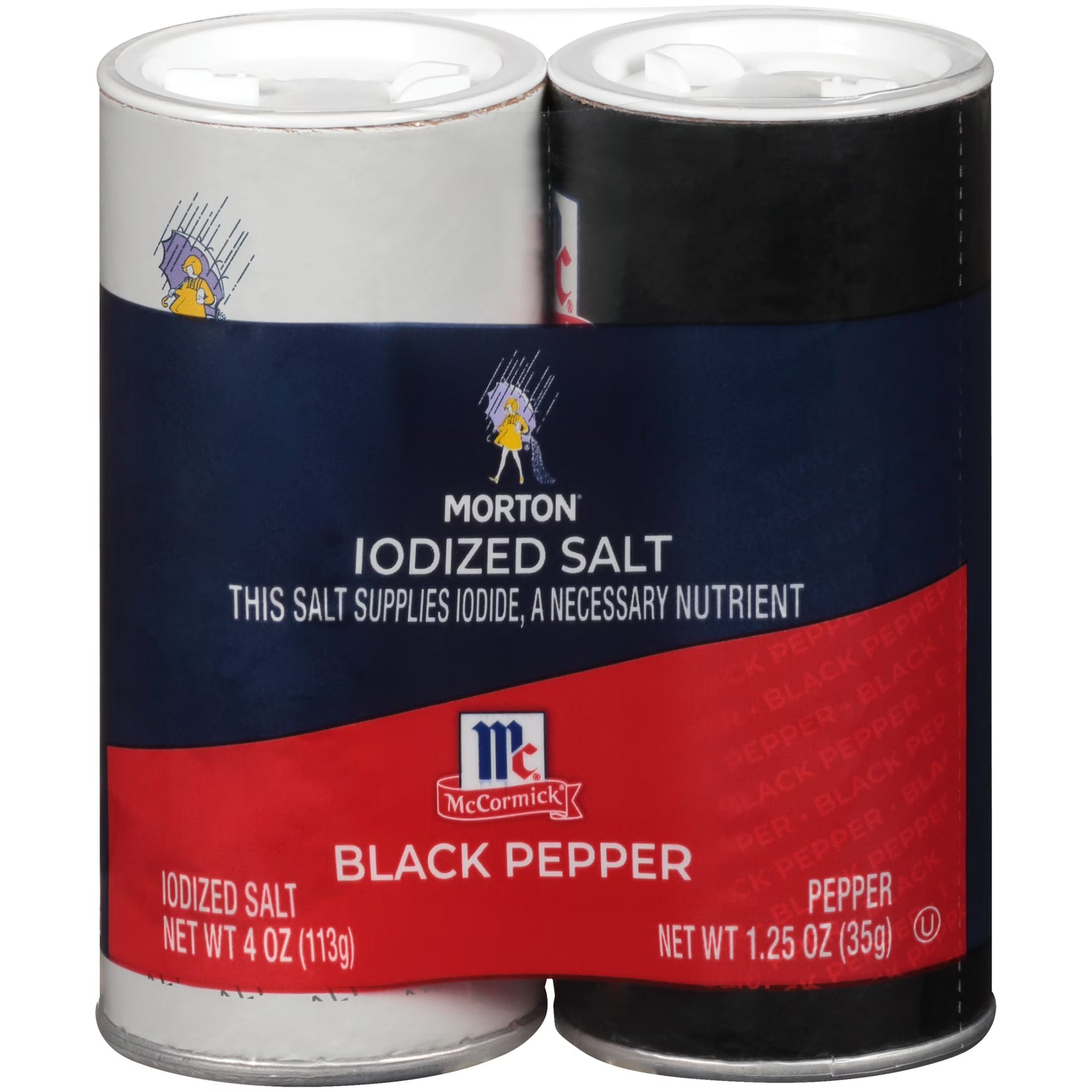 Morton® Mccormick Iodized Salt & Pepper, Shaker Set of 2, 5.25 Oz