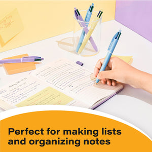 BIC 4 Color Pastel Ballpoint Pens Medium Point (1.0 Mm), Pack of 12