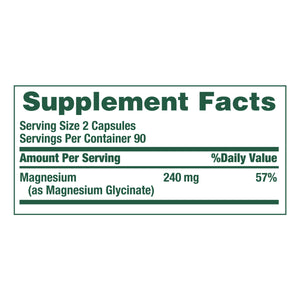 Nature'S Bounty Magnesium Glycinate 240 Mg, 180 Capsules