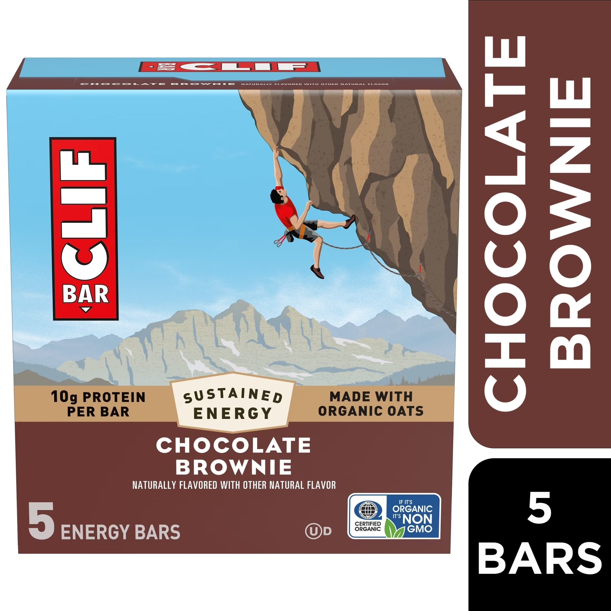 CLIF BAR Energy Protein Bars, Chocolate Brownie, 5Ct