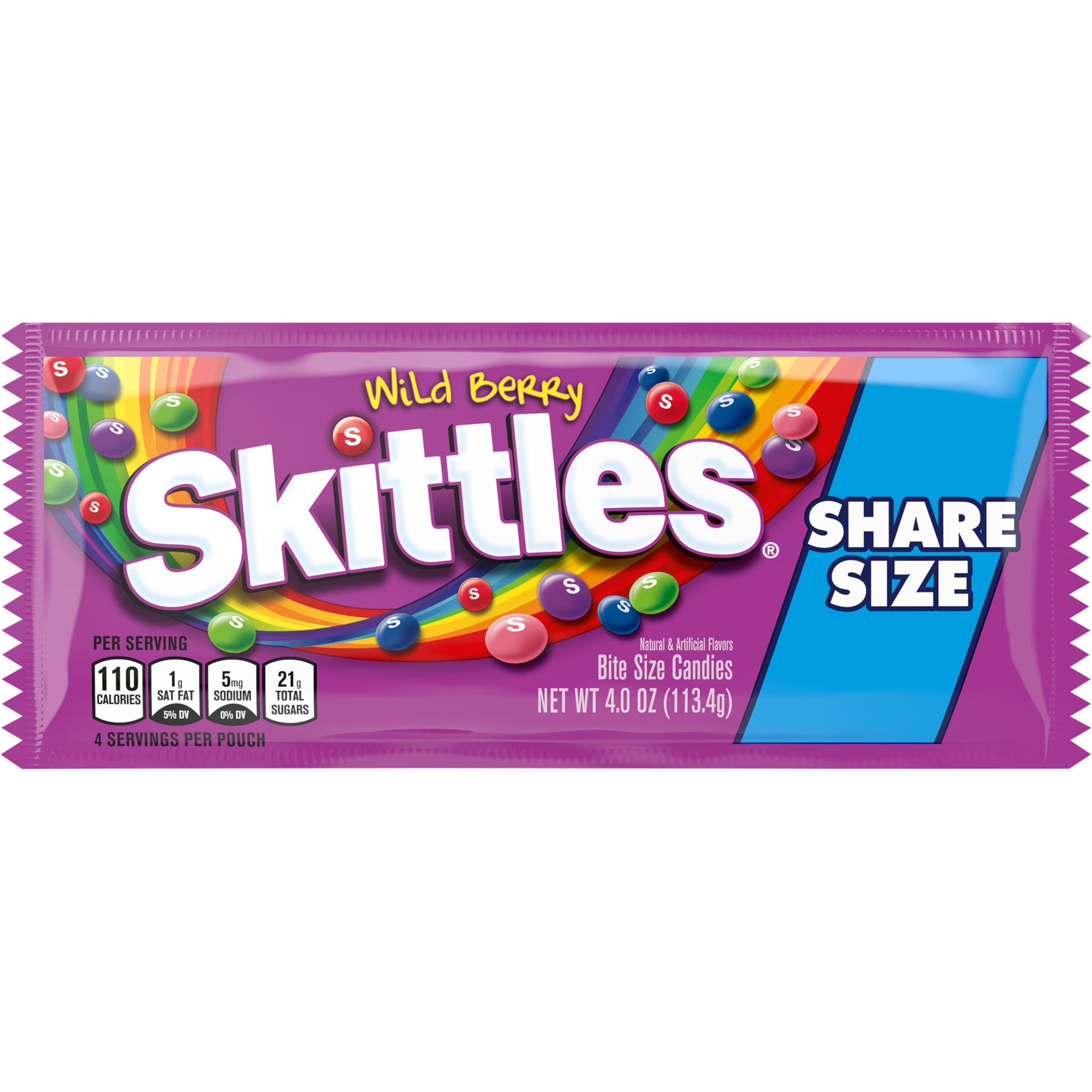 Skittles Wild Berry Chewy Candy, Share Size - 4 Oz Bag