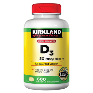 Kirkland Signature Extra Strength D3 50 Mcg., 600 Softgels