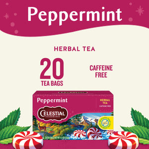 () Celestial Seasonings Peppermint Caffeine-Free Herbal Tea Bags (20 Count)